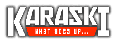 Логотип Karaski: What Goes Up...